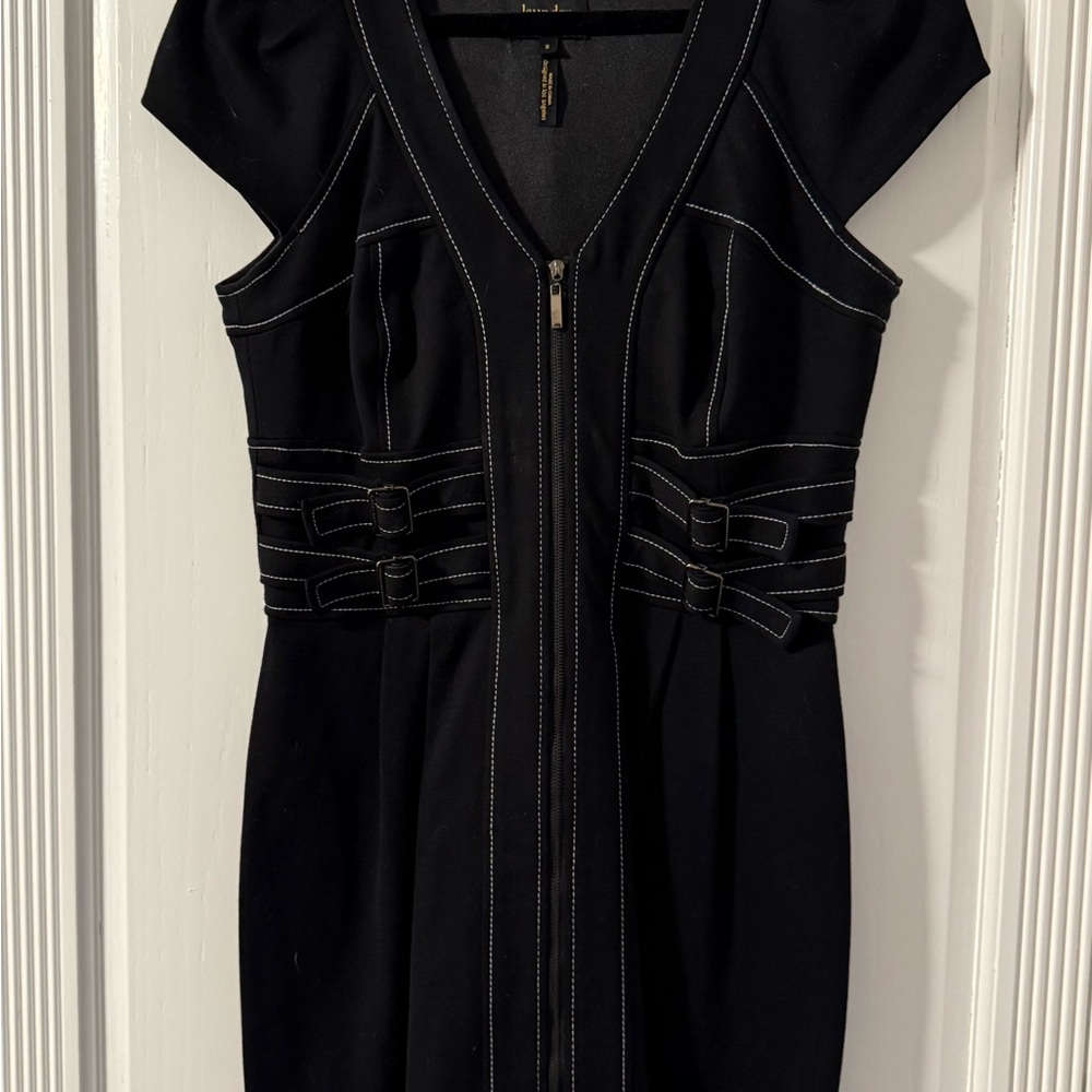 Laundry By Shelli Segal Black Dress with White Accents